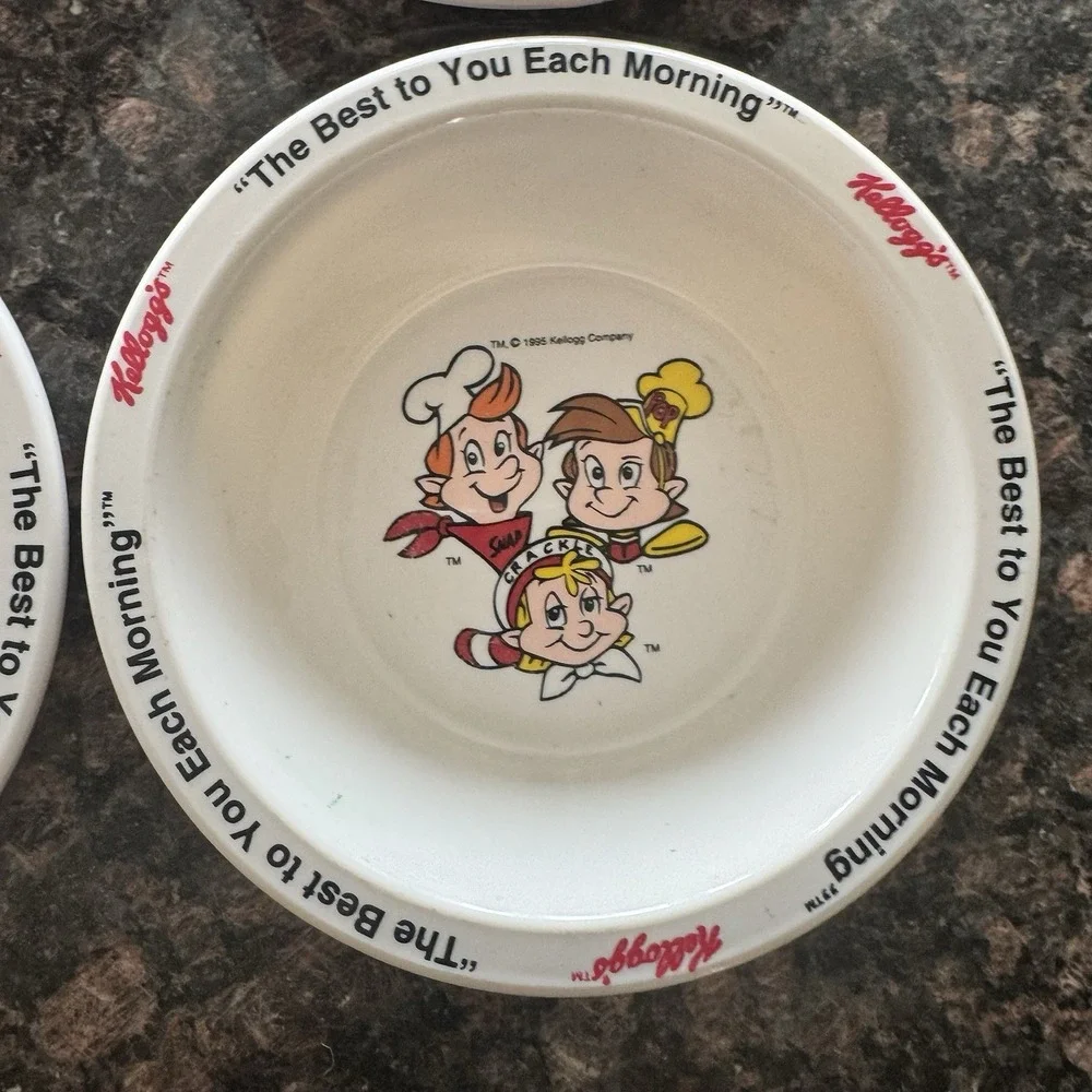 Kellogg's Cereal Bowls Set Of 4 Vintage 1995 